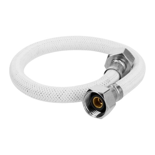 Manguera lavabo/fregadero, vinilo blanco, 1/2" x 1/2", 40 cm