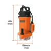 Bomba sumergible de hierro fundido para agua limpia 1 HP - Imagen 3