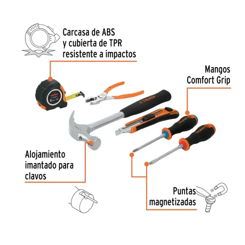 Juego de 6 herramientas caseras, Truper - Imagen 2