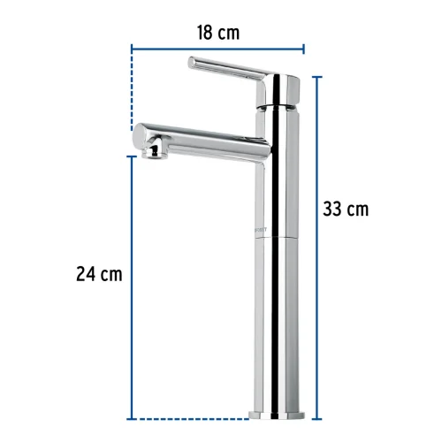 Monomando alto cromo para lavabo, Foset Element - Imagen 3