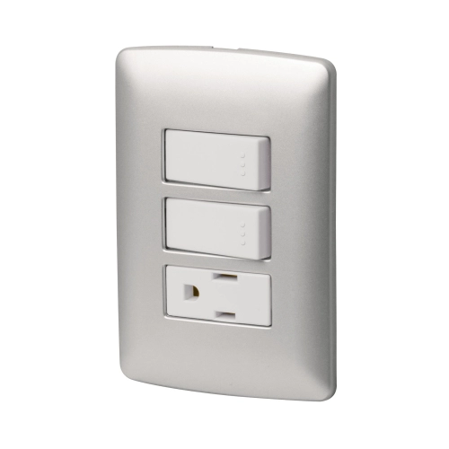 Placa Armada Contacto Y 2 Interruptores,Linea Ita