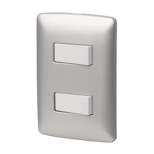Placa Armada 2 Interruptores Sencillos, Italiana,