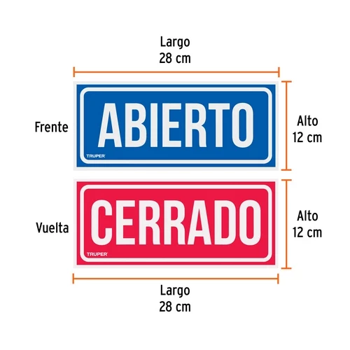 Letrero De Se?alizacion 'Abierto/Cerrado' 28 X 12