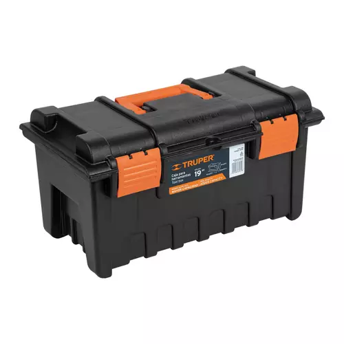 Caja De Herramienta, Amplia De 19", Color Naranja