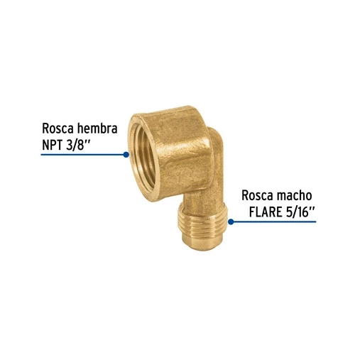 Codo Para Estufa A 90? De Laton, 5/16'' X 3/8''