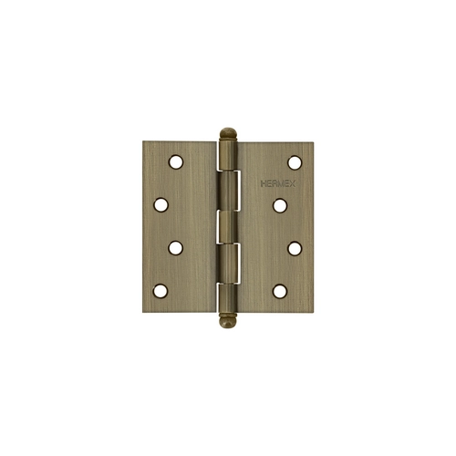 Bisagra Laton Antiguo Cuadrada, 4'', Cabeza Redonda
