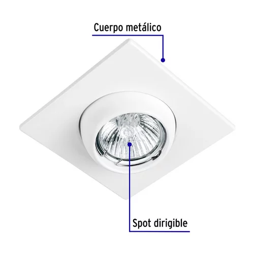 Luminario Cuadrado Blanco Spot Esferico Lampara N