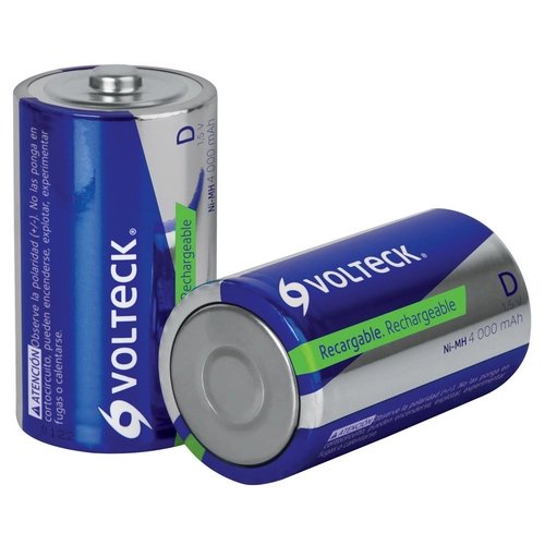 Pila Recargable D, 4000 Mah, 2 Piezas