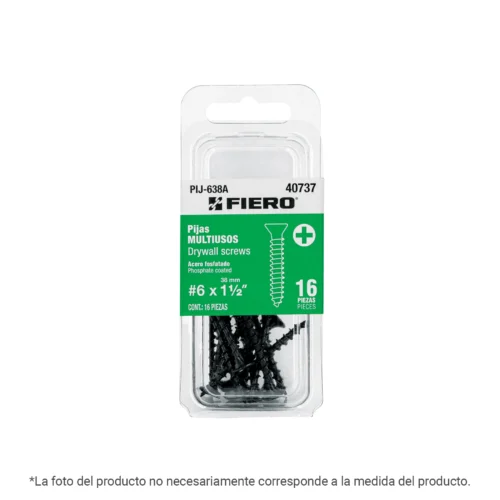 Bl?ster con 10 pijas #10 x 1-1/2' multiusos, FIERO