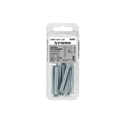 Bl?ster con 8 tornillos 1/4' x 1-1/2' tipo m?quina, FIERO
