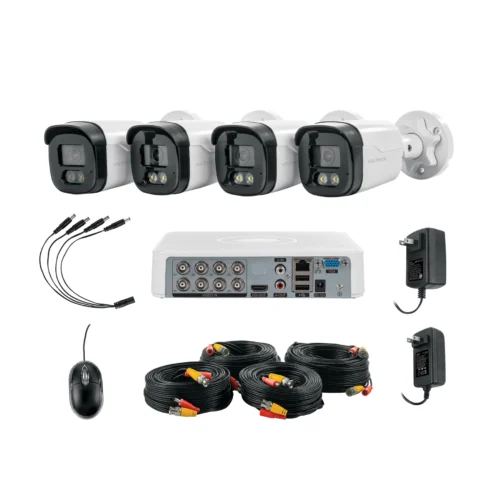 Kit video vigilancia, 8 canales, 4 c?maras, 5MP, Disco 1TB